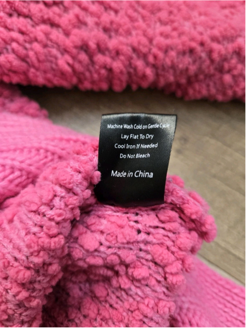 POL Pink Popcorn Knit Hoodie Sweater Large Slouchy Cozy Chunky Boho Crop L - Picture 5 of 11